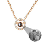Customizable photo circle Projection Necklace  Creative Pendant is a Commemorative Gift nowadaysfashion