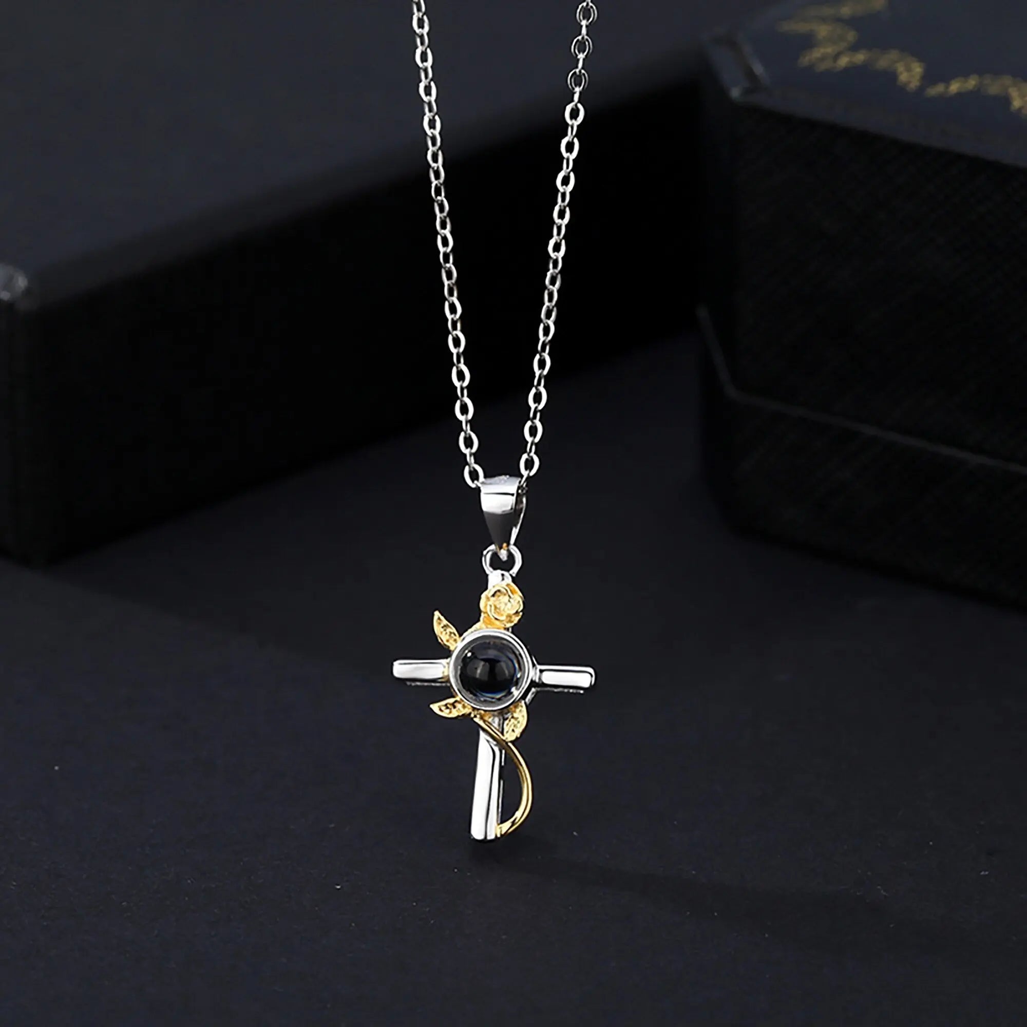 Customizable Photo Cross Projection Necklace  Pendant Jewelry nowadaysfashion
