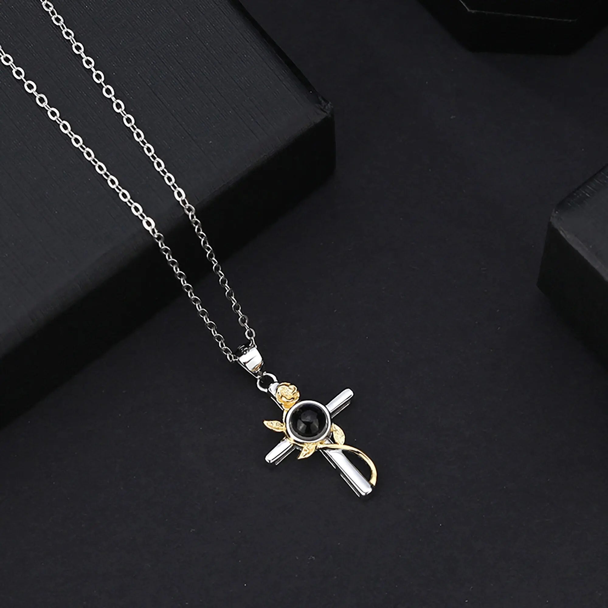 Customizable Photo Cross Projection Necklace  Pendant Jewelry nowadaysfashion
