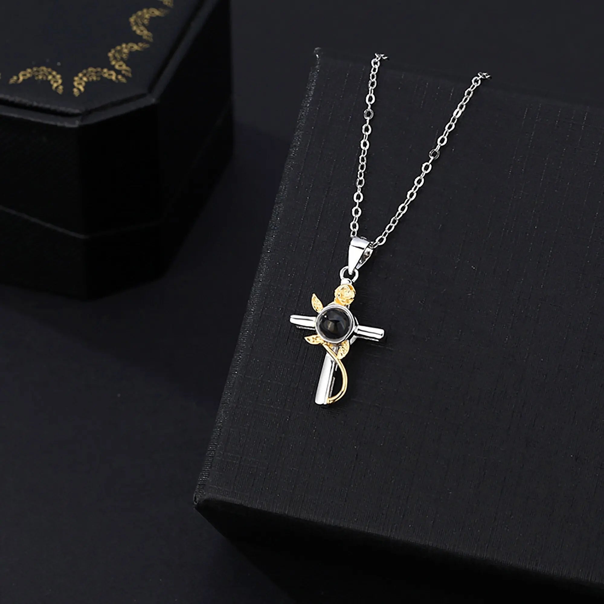 Customizable Photo Cross Projection Necklace  Pendant Jewelry nowadaysfashion