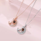 Customizable photo Cute moon necklace Projection Necklace nowadaysfashion