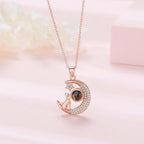 Customizable photo Cute moon necklace Projection Necklace nowadaysfashion
