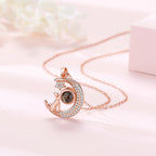 Customizable photo Cute moon necklace Projection Necklace nowadaysfashion