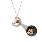Customizable photo Cute moon necklace Projection Necklace nowadaysfashion
