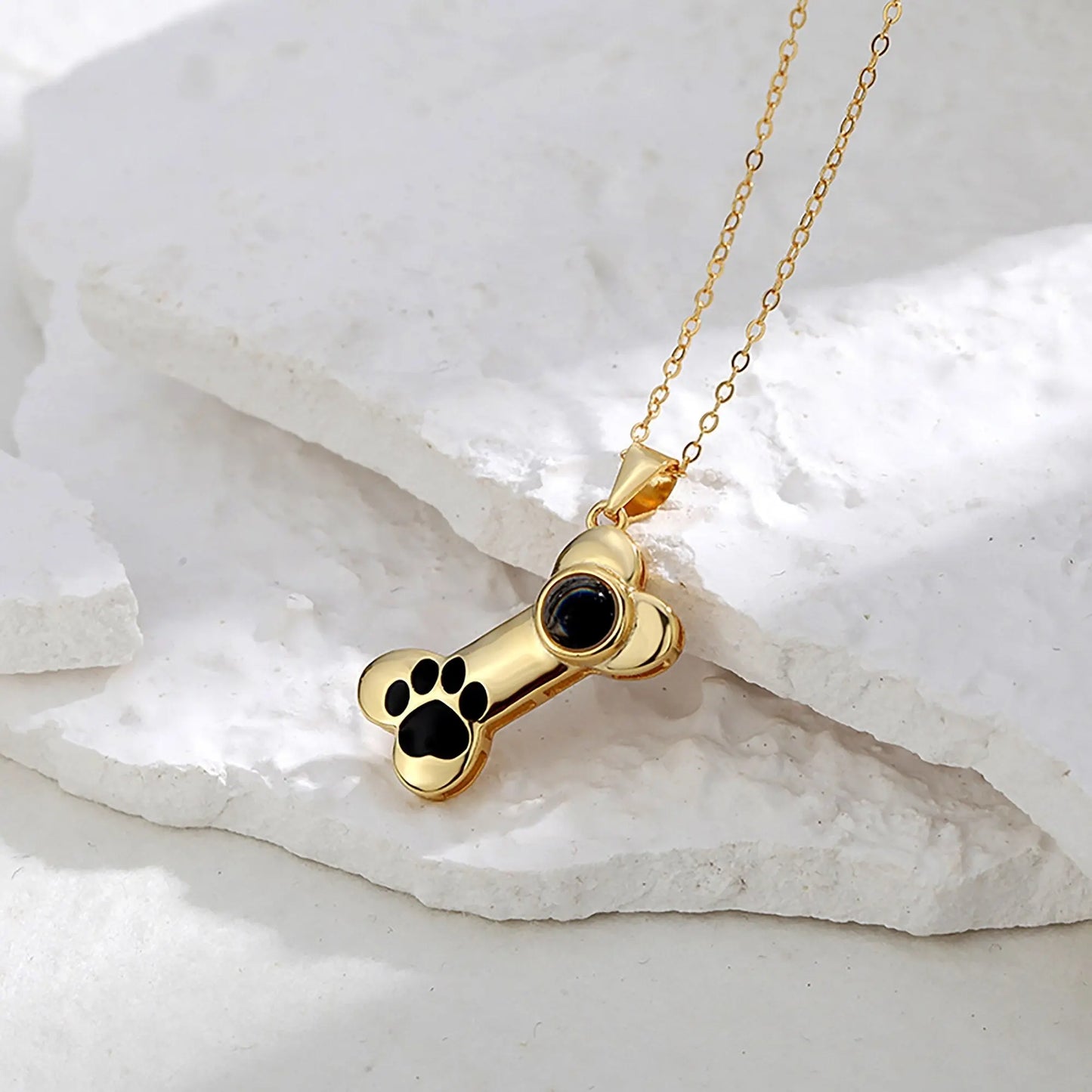 Customizable Photo Dog Bone Necklace Silver Shiny Dog Bone Chain Necklace - Blade & Thread