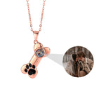 Customizable Photo Dog Bone Necklace Silver Shiny Dog Bone Chain Necklace nowadaysfashion