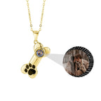 Customizable Photo Dog Bone Necklace Silver Shiny Dog Bone Chain Necklace nowadaysfashion