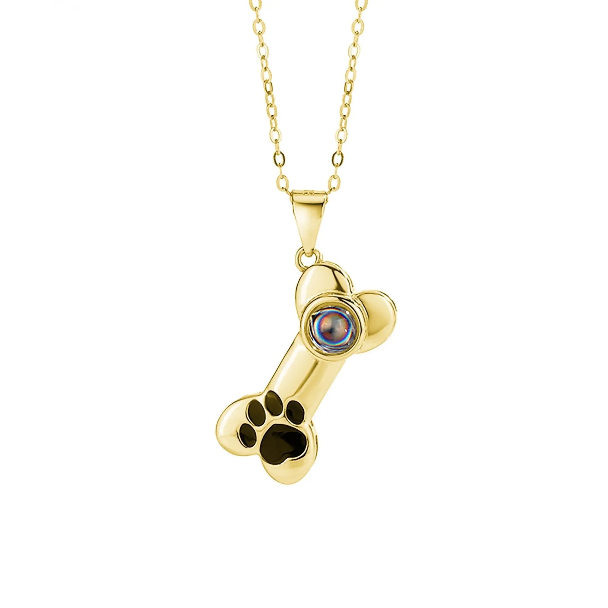 Customizable Photo Dog Bone Necklace Silver Shiny Dog Bone Chain Necklace - Blade & Thread