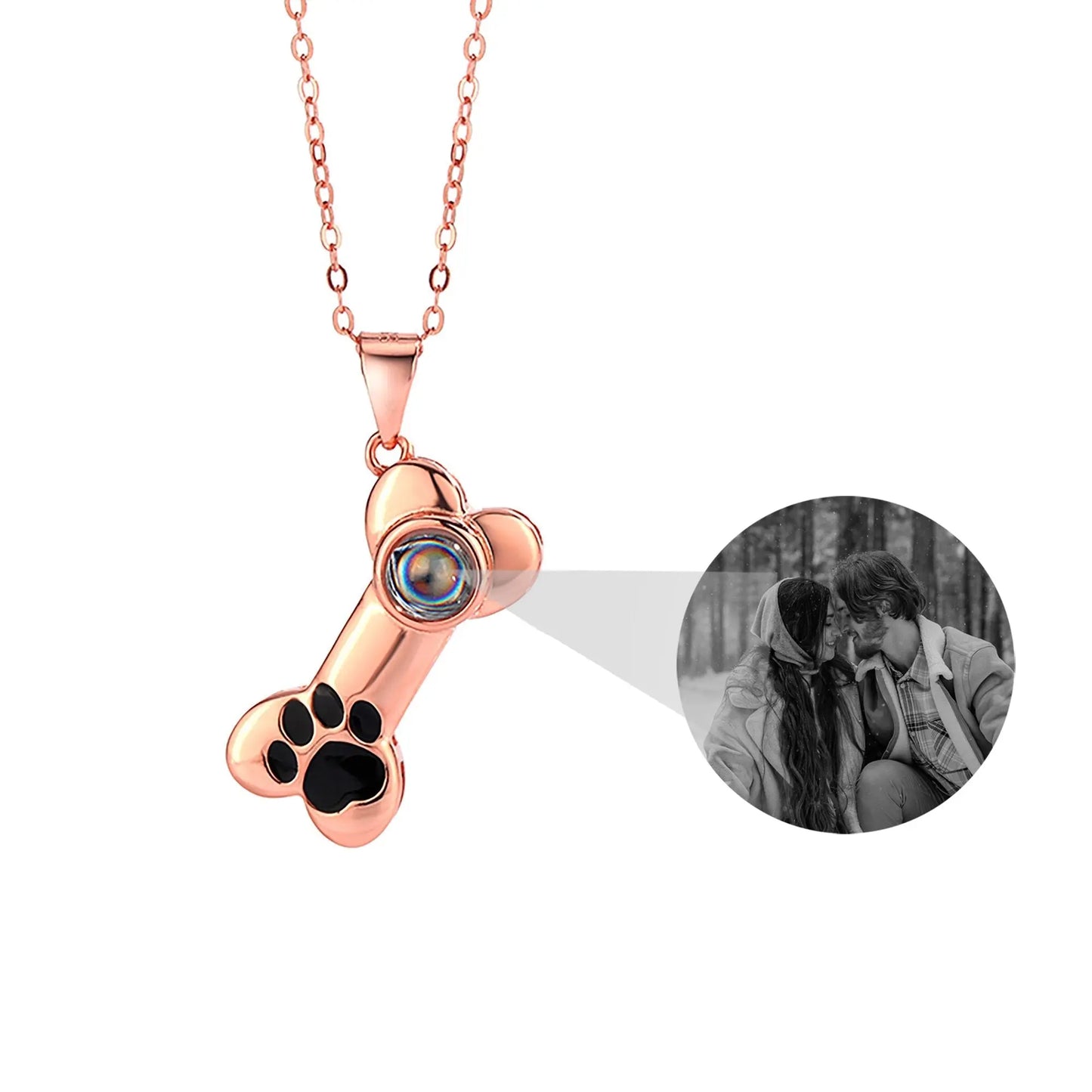 Customizable Photo Dog Bone Necklace Silver Shiny Dog Bone Chain Necklace - Blade & Thread