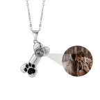 Customizable Photo Dog Bone Necklace Silver Shiny Dog Bone Chain Necklace nowadaysfashion