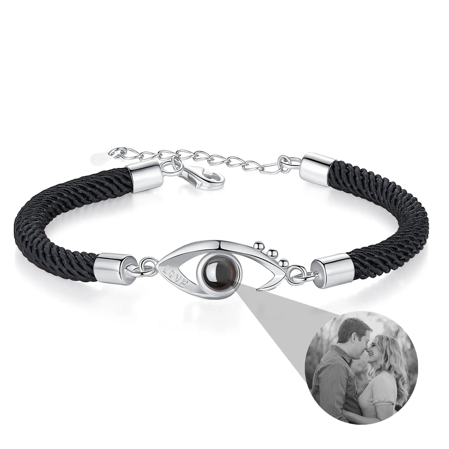 Customizable Photo EyesCircle Photo Bracelet Personalized Custom Photo Couple Bracelet - Blade & Thread