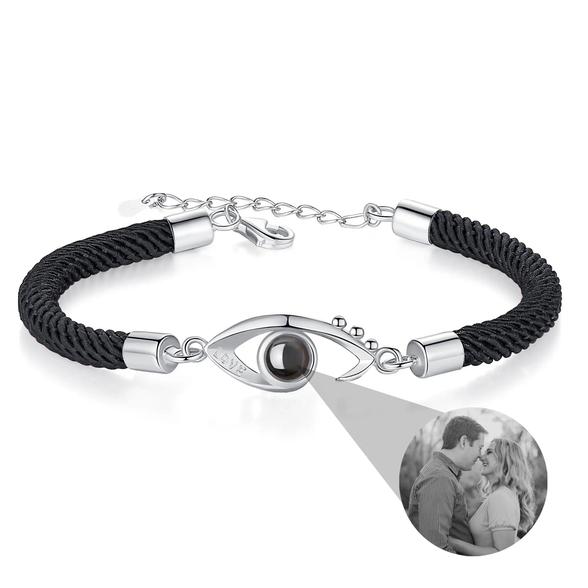 Customizable Photo EyesCircle Photo Bracelet Personalized Custom Photo Couple Bracelet - Blade & Thread