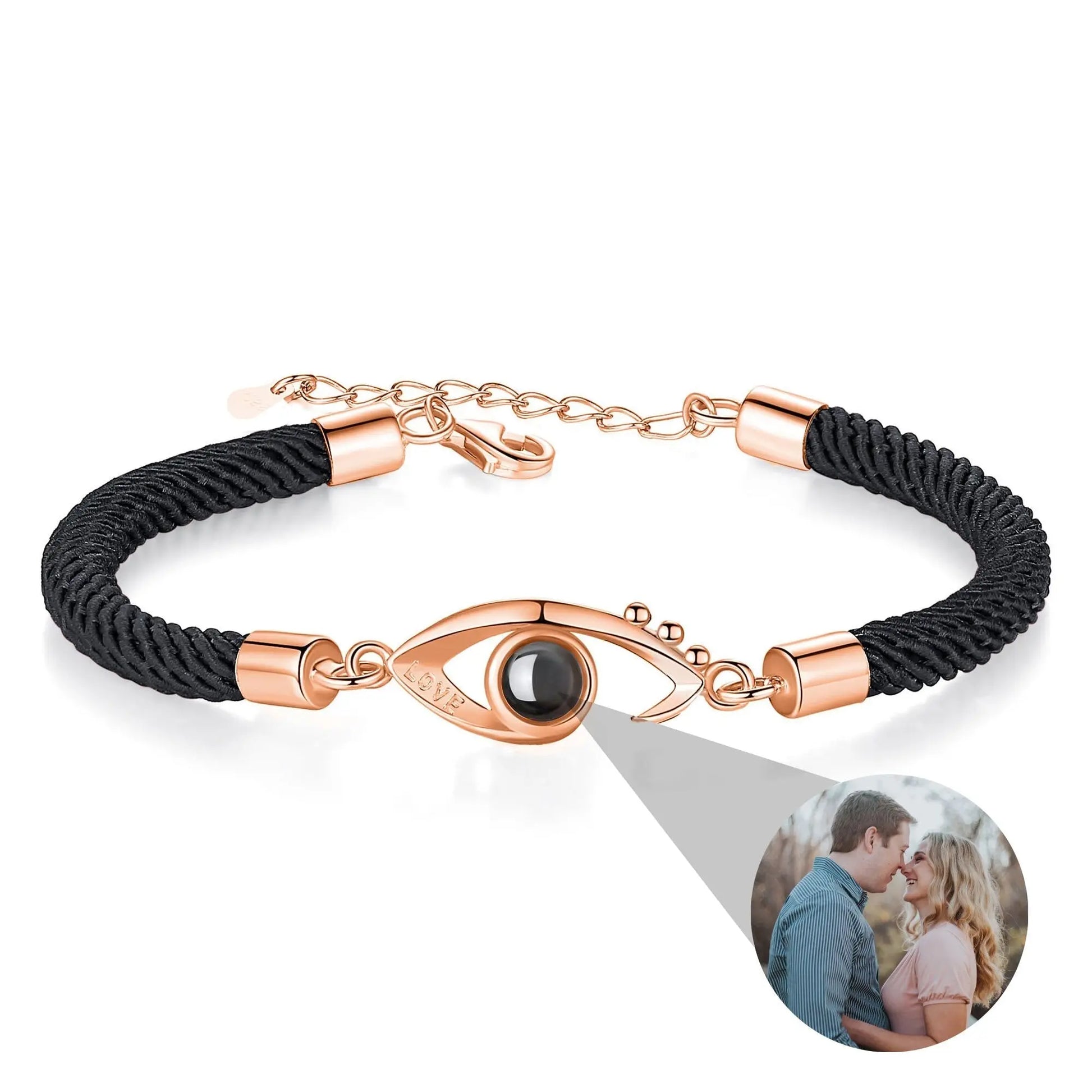 Customizable Photo EyesCircle Photo Bracelet Personalized Custom Photo Couple Bracelet - Blade & Thread