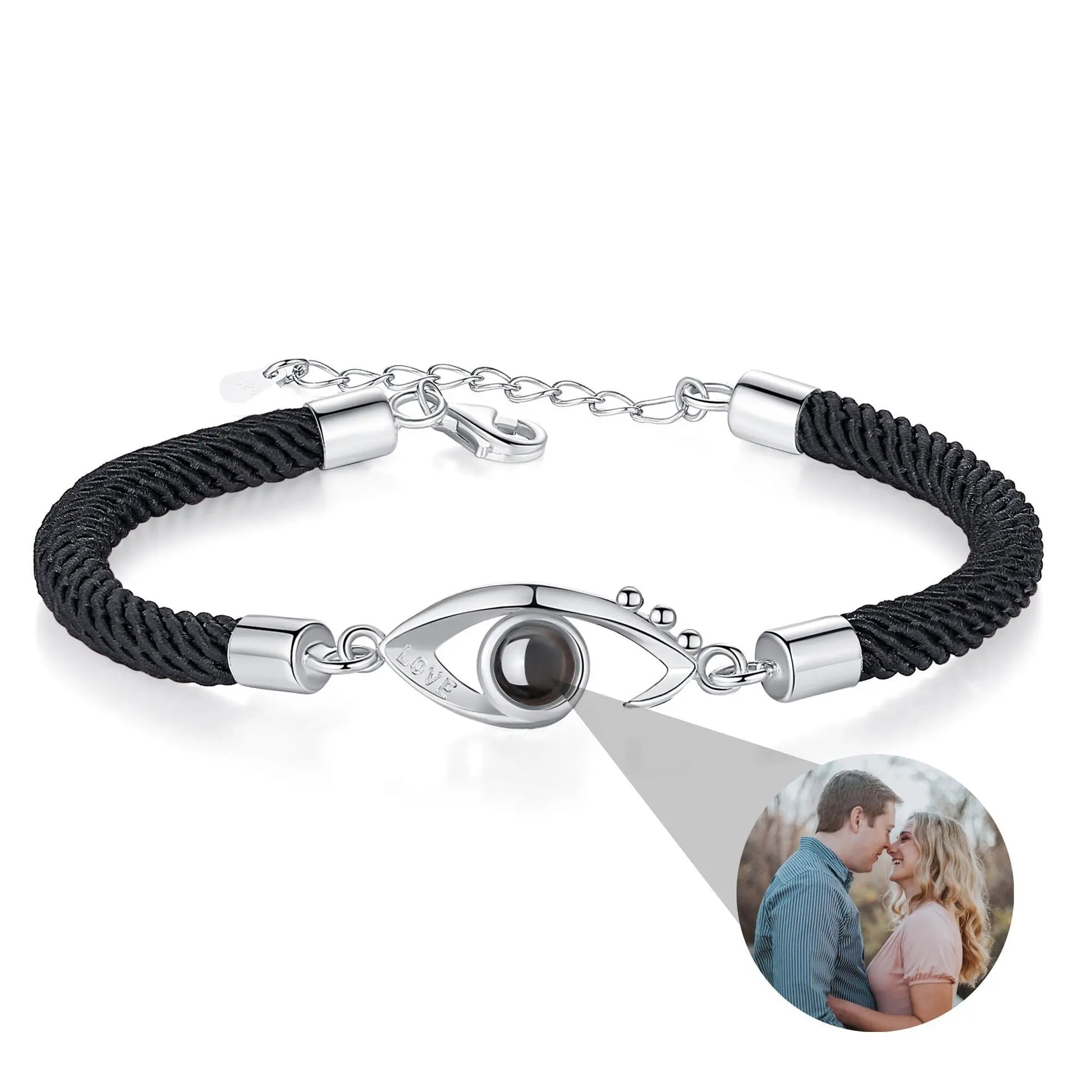 Customizable Photo EyesCircle Photo Bracelet Personalized Custom Photo Couple Bracelet - Blade & Thread