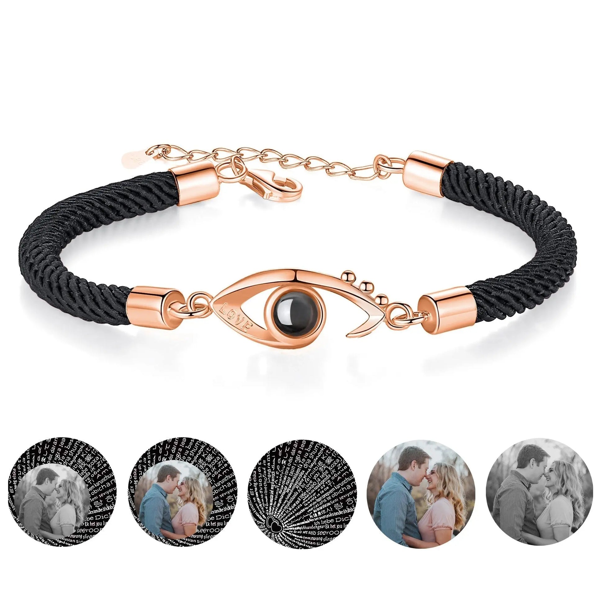 Customizable Photo EyesCircle Projection Bracelets Personalized Couple Memorial Jewelr - Blade & Thread