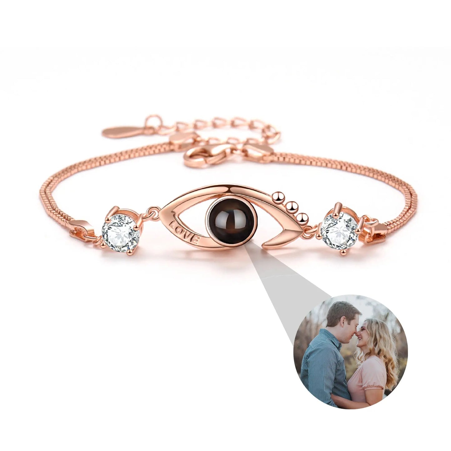 Customizable Photo EyesCircle Projection Bracelets Personalized Couple Memorial Jewelr - Blade & Thread