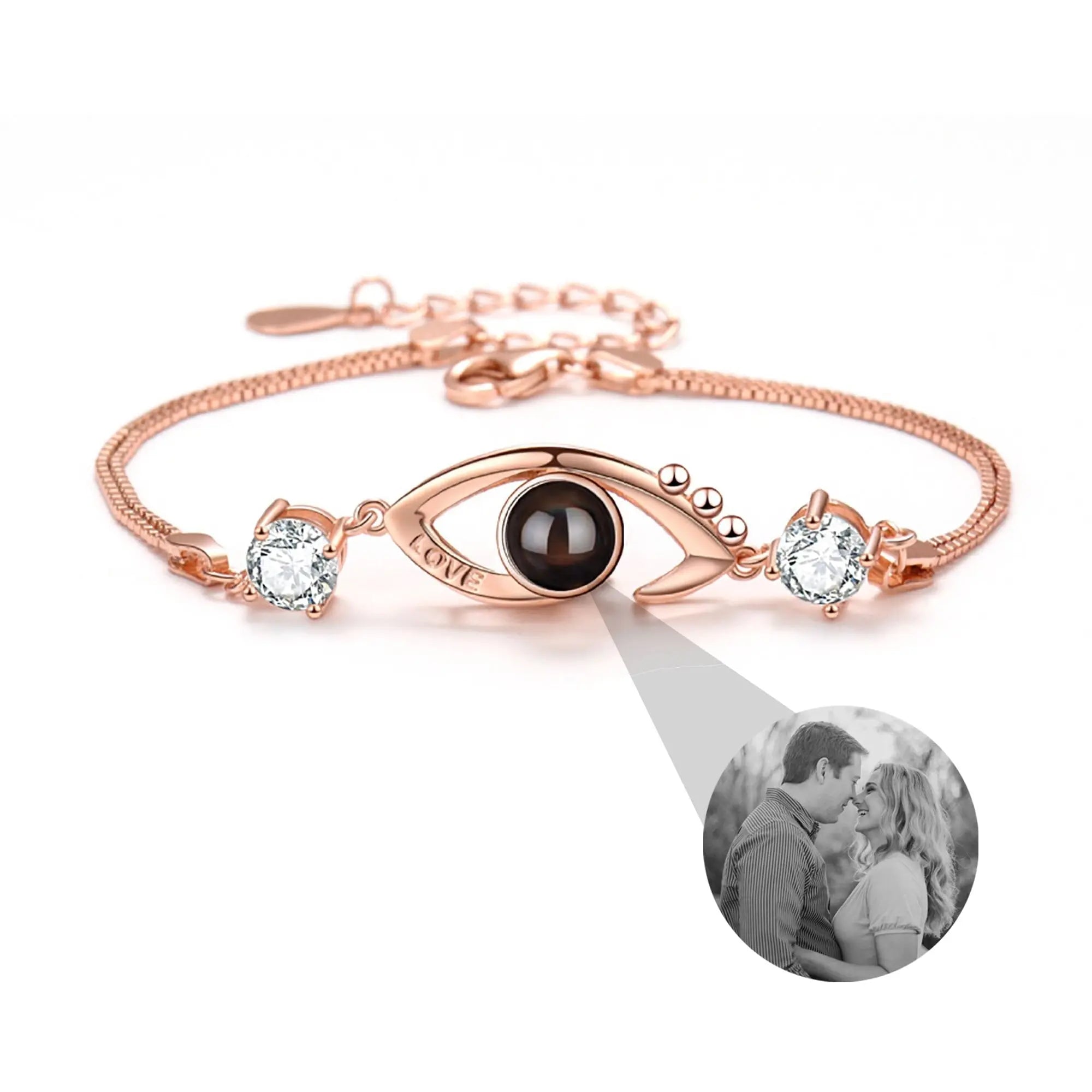Customizable Photo EyesCircle Projection Bracelets Personalized  Couple Memorial Jewelr nowadaysfashion