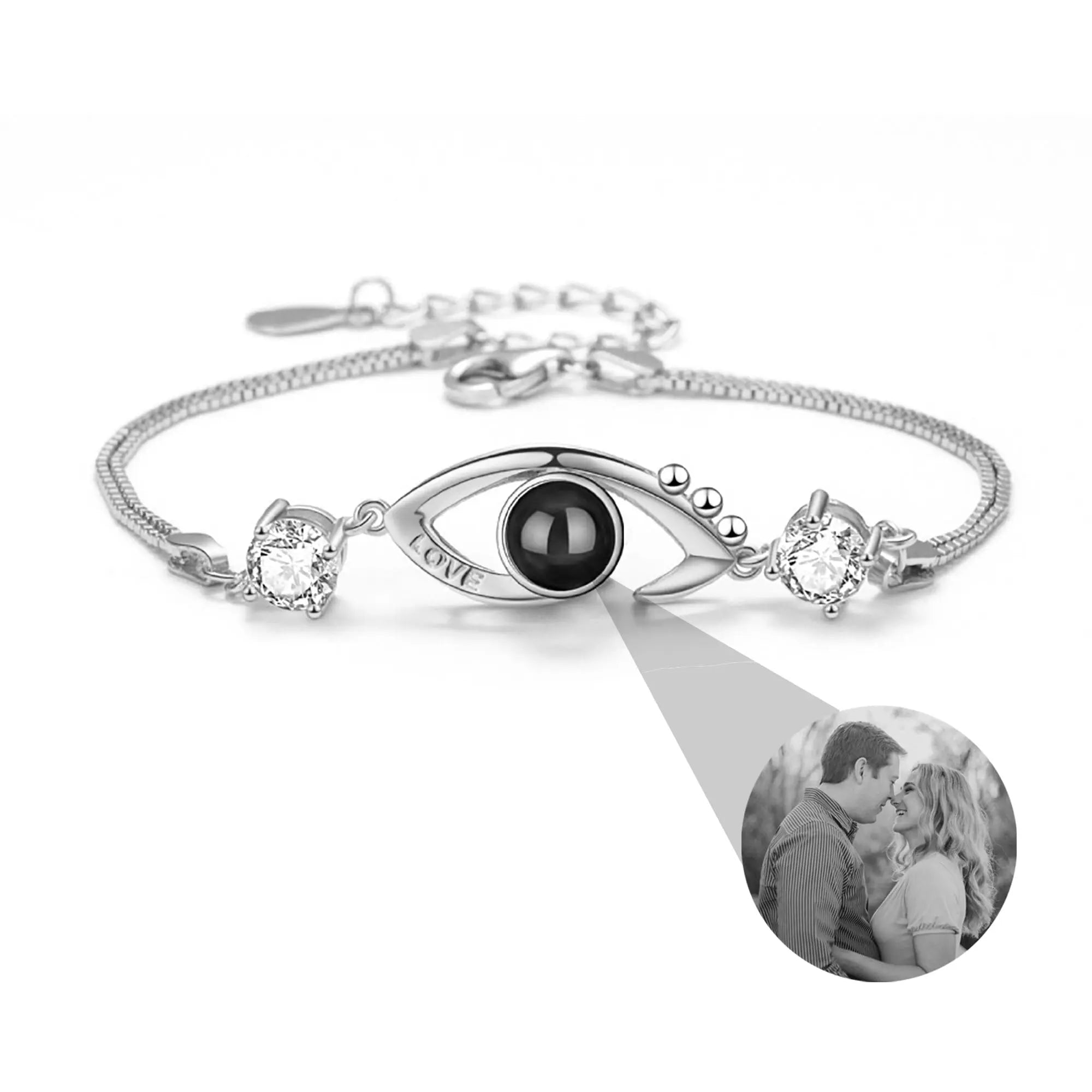 Customizable Photo EyesCircle Projection Bracelets Personalized  Couple Memorial Jewelr nowadaysfashion