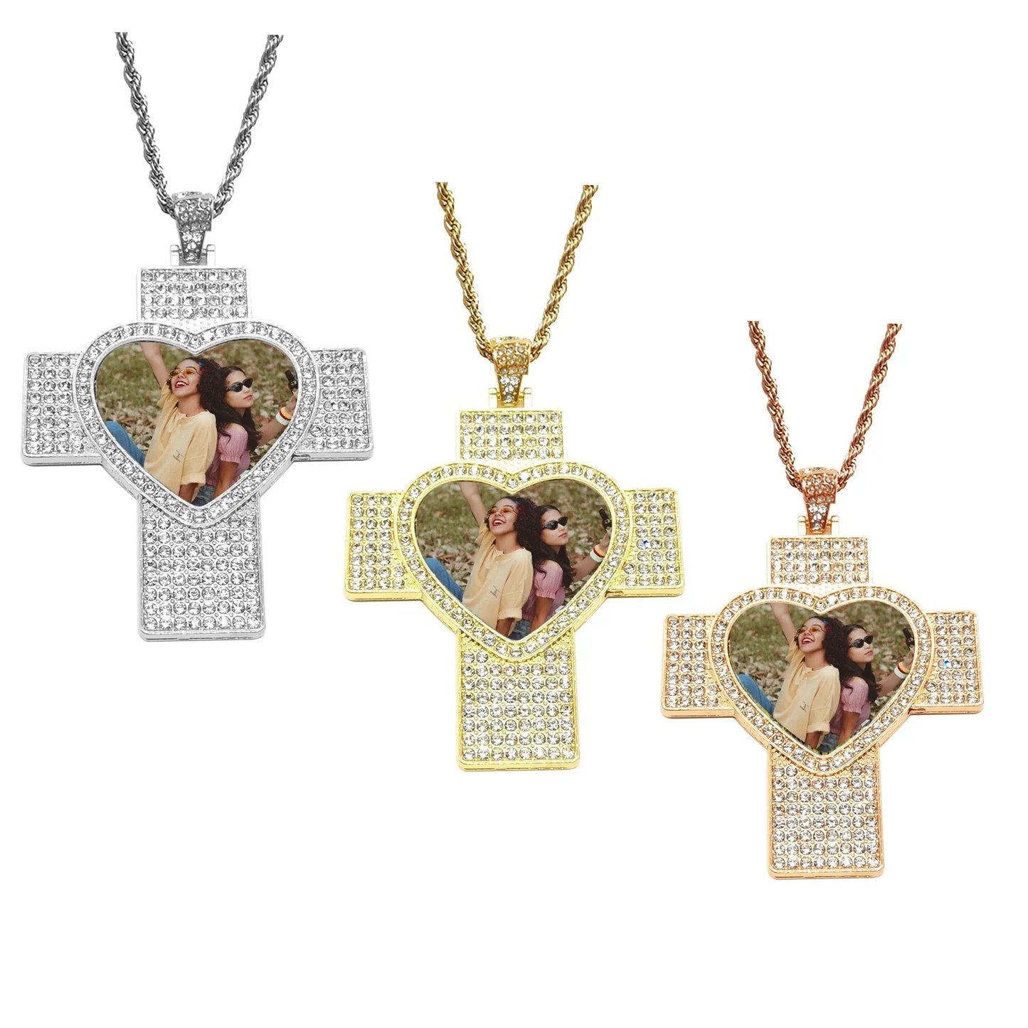 Customizable Photo Hip Hop Neck Fashion Jewelry Gifts Accessories Necklaces - Blade & Thread