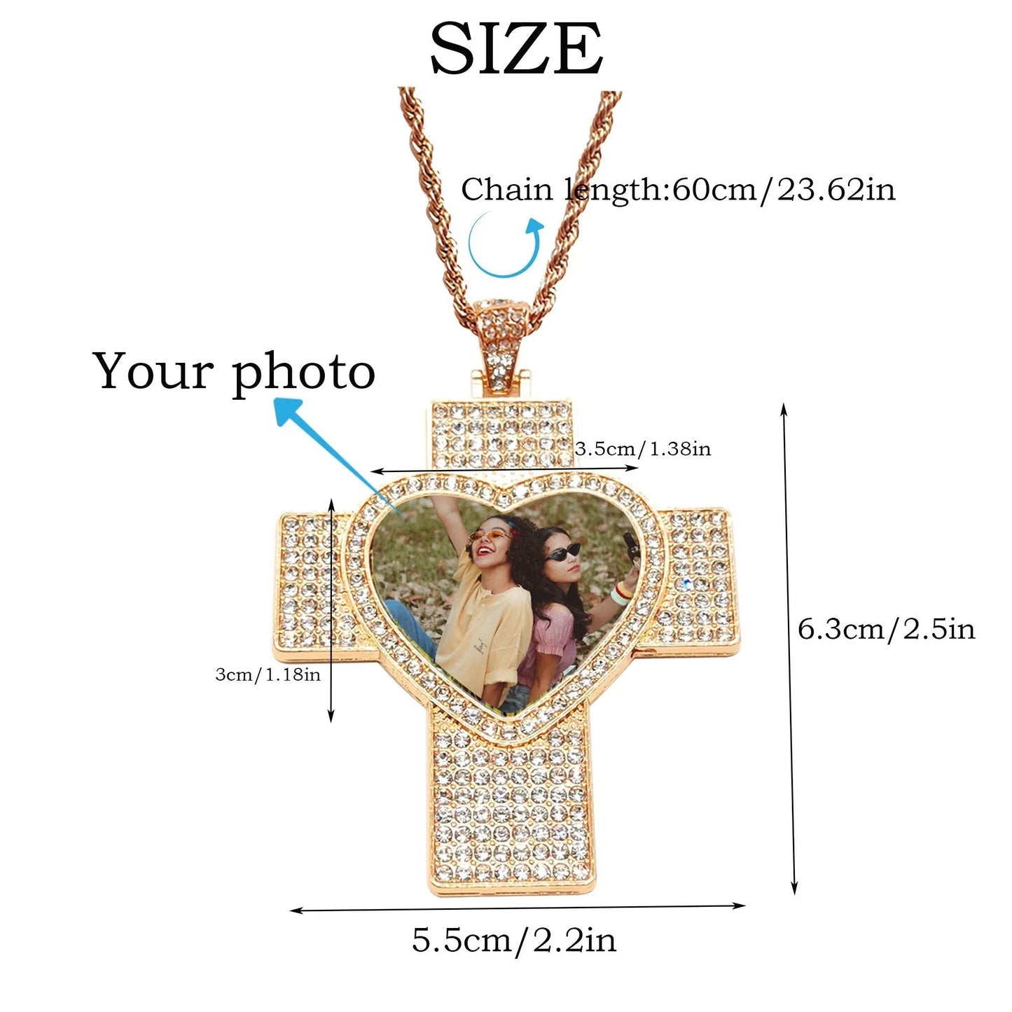 Customizable Photo Hip Hop Neck Fashion Jewelry Gifts Accessories Necklaces - Blade & Thread