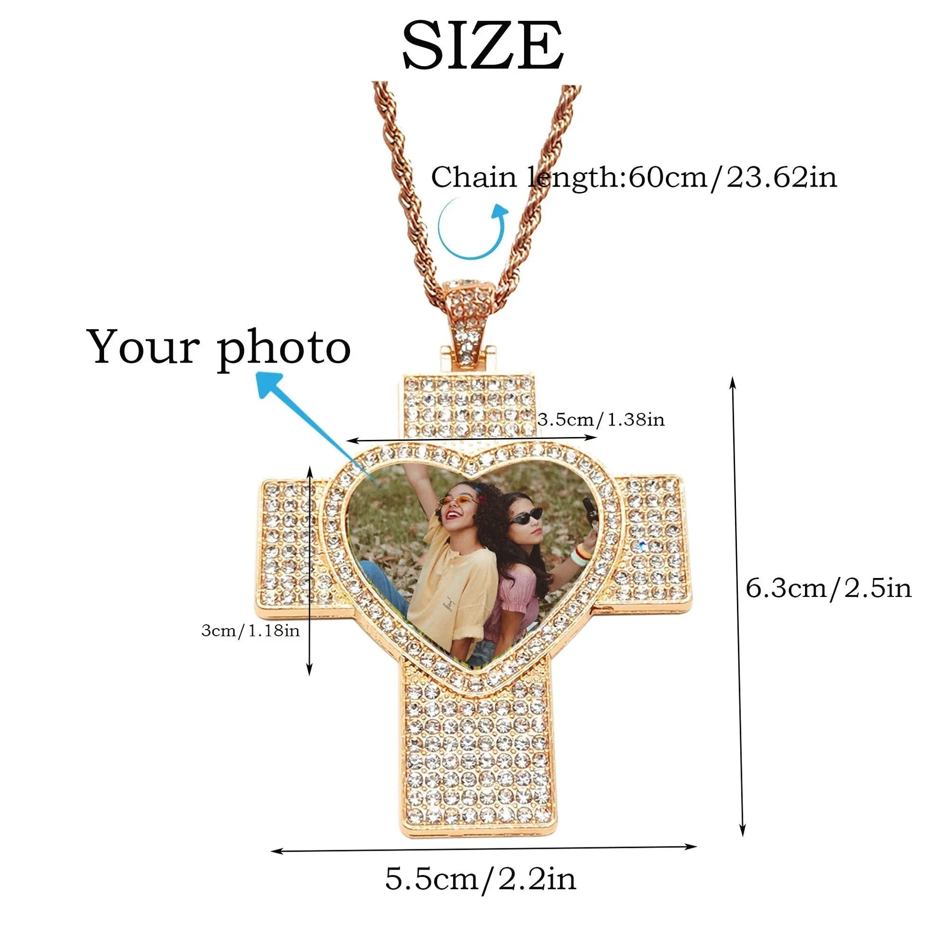 Customizable Photo Hip Hop Neck Fashion Jewelry Gifts Accessories Necklaces - Blade & Thread