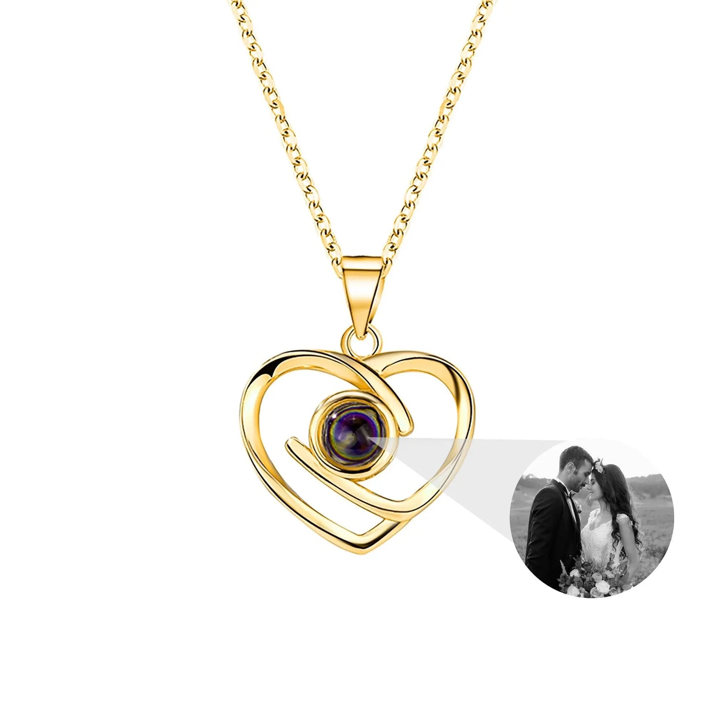 Customizable Photo Ladies Personality Heart Necklace With Silver Material Valentine's Day Christmas Gift With Romantic Gift - Blade & Thread