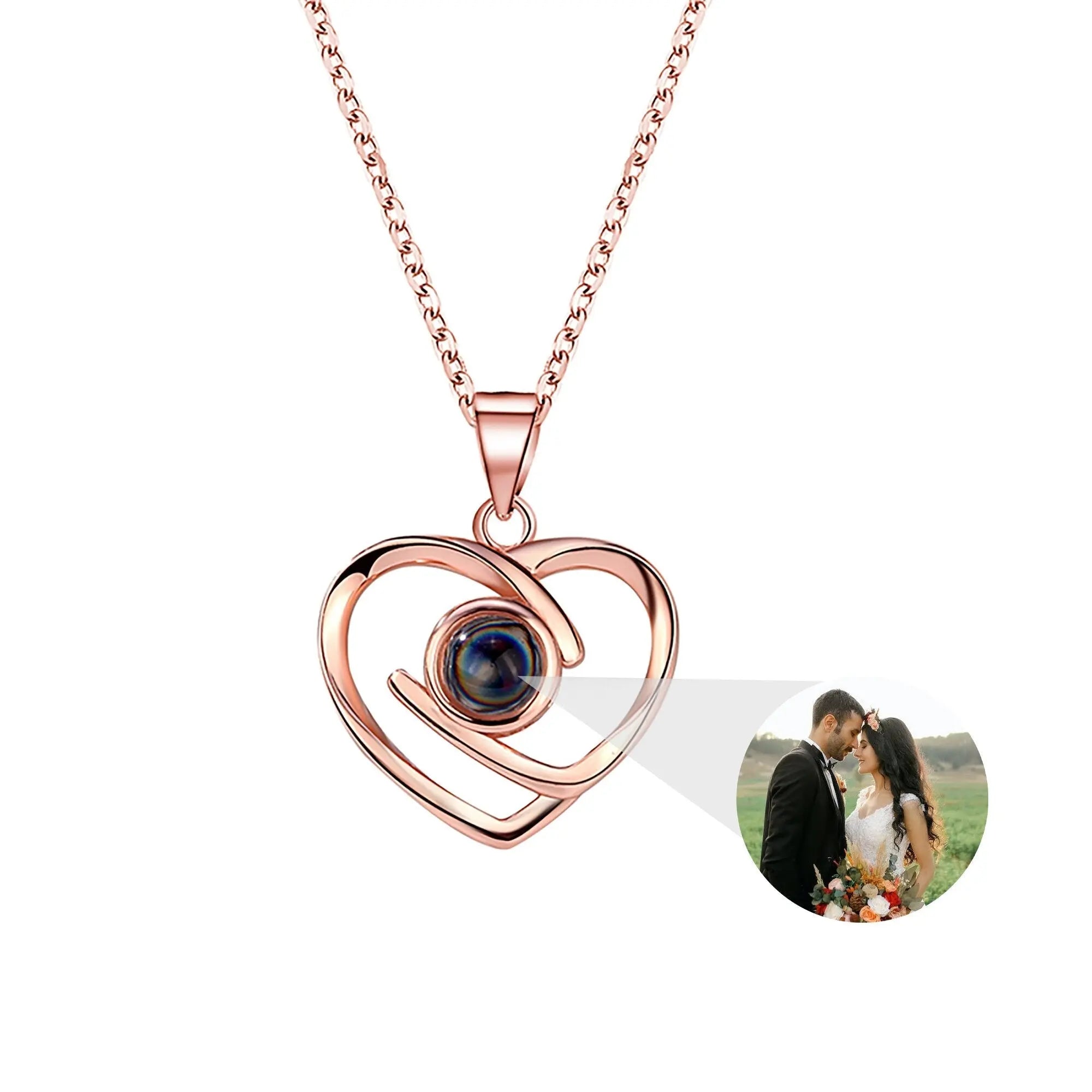 Customizable Photo Ladies Personality Heart Necklace With Silver Material Valentine's Day Christmas Gift With Romantic Gift nowadaysfashion
