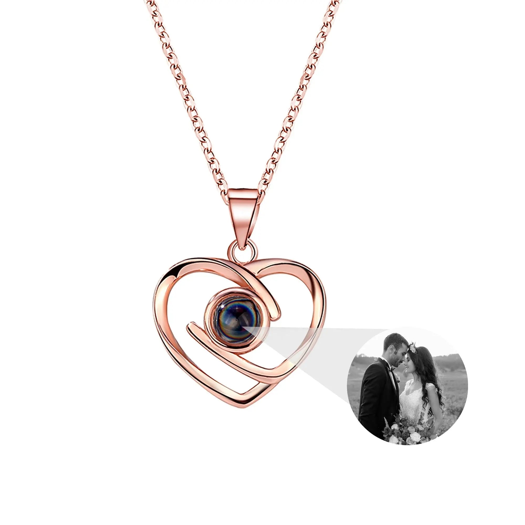 Customizable Photo Ladies Personality Heart Necklace With Silver Material Valentine's Day Christmas Gift With Romantic Gift nowadaysfashion
