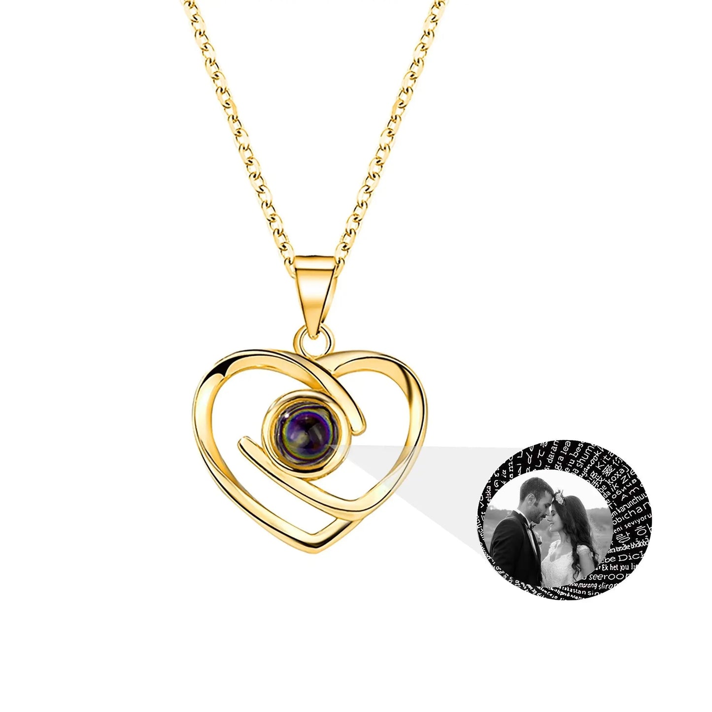 Customizable Photo Ladies Personality Heart Necklace With Silver Material Valentine's Day Christmas Gift With Romantic Gift - Blade & Thread
