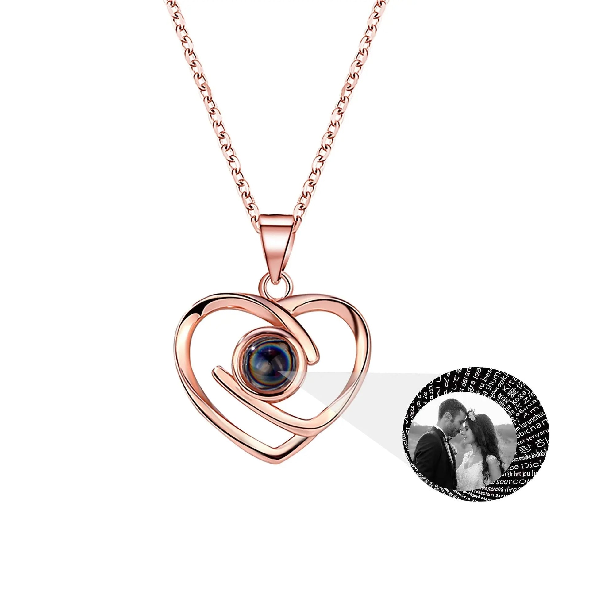 Customizable Photo Ladies Personality Heart Necklace With Silver Material Valentine's Day Christmas Gift With Romantic Gift - Blade & Thread