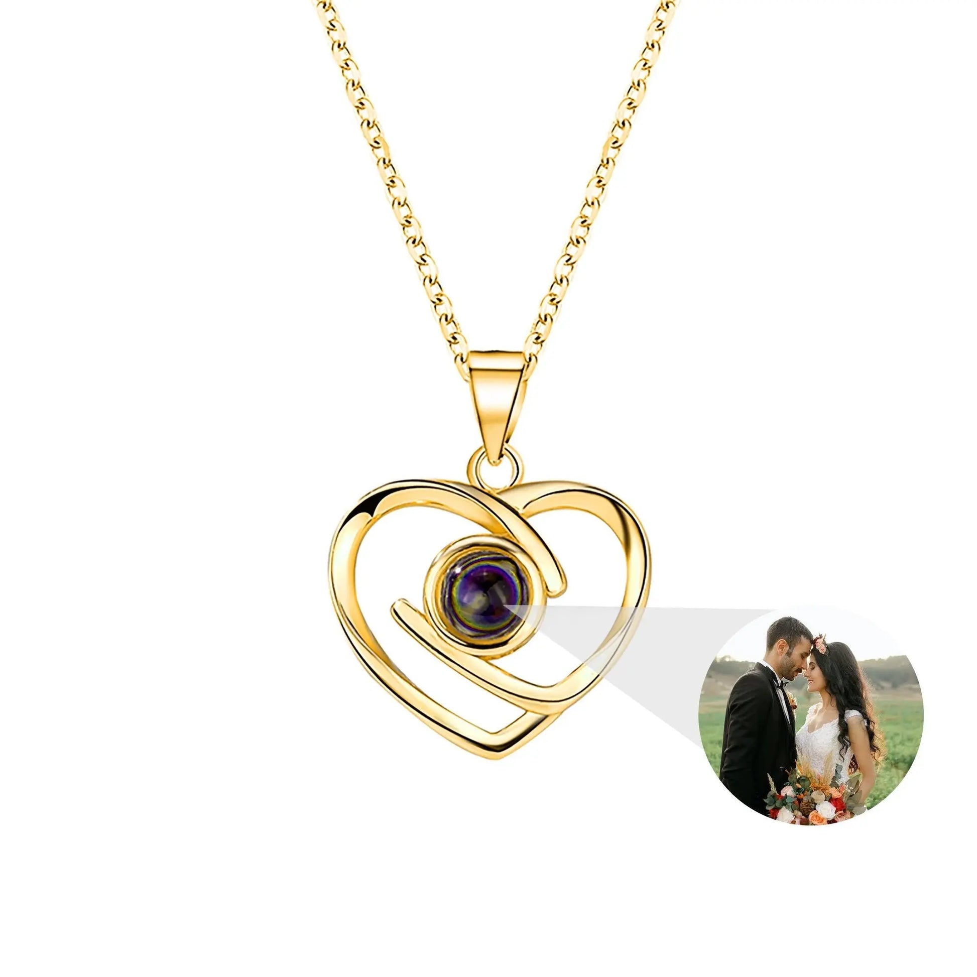 Customizable Photo Ladies Personality Heart Necklace With Silver Material Valentine's Day Christmas Gift With Romantic Gift - Blade & Thread