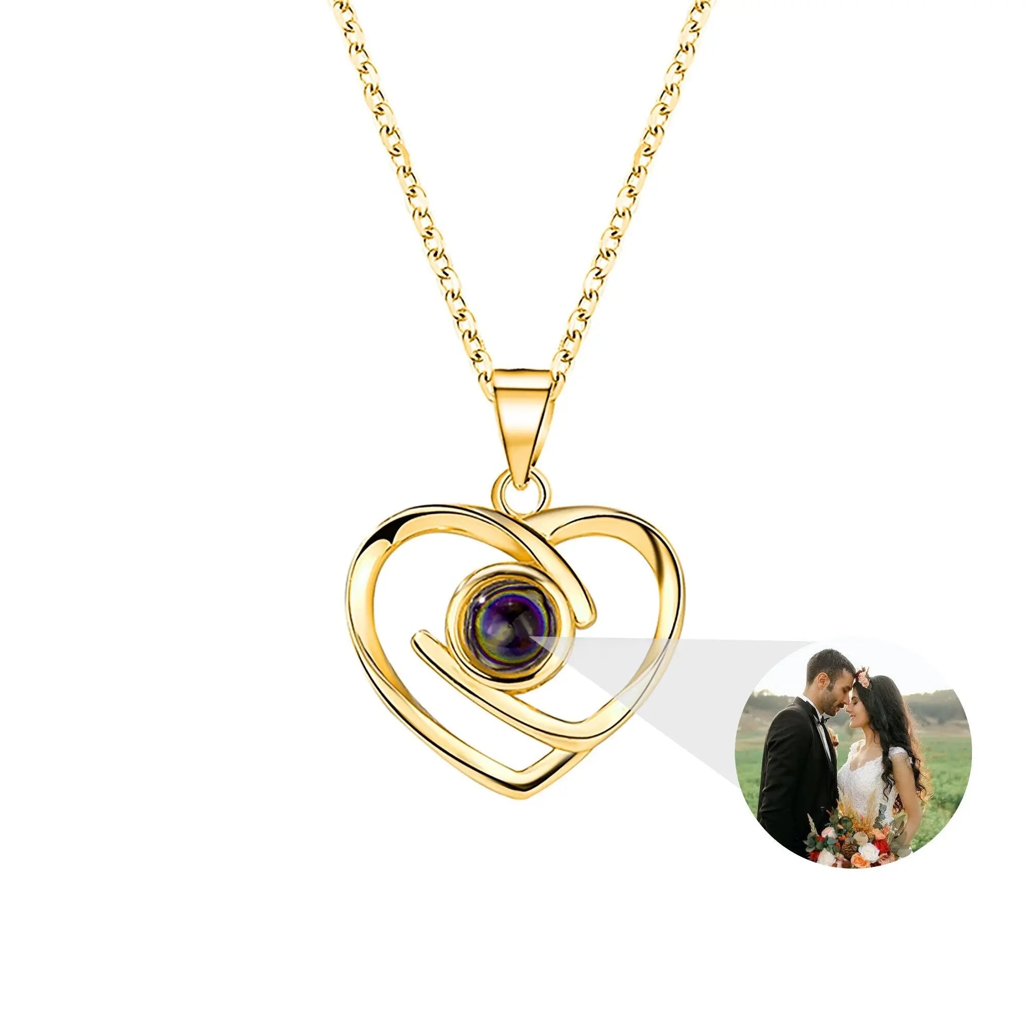 Customizable Photo Ladies Personality Heart Necklace With Silver Material Valentine's Day Christmas Gift With Romantic Gift nowadaysfashion