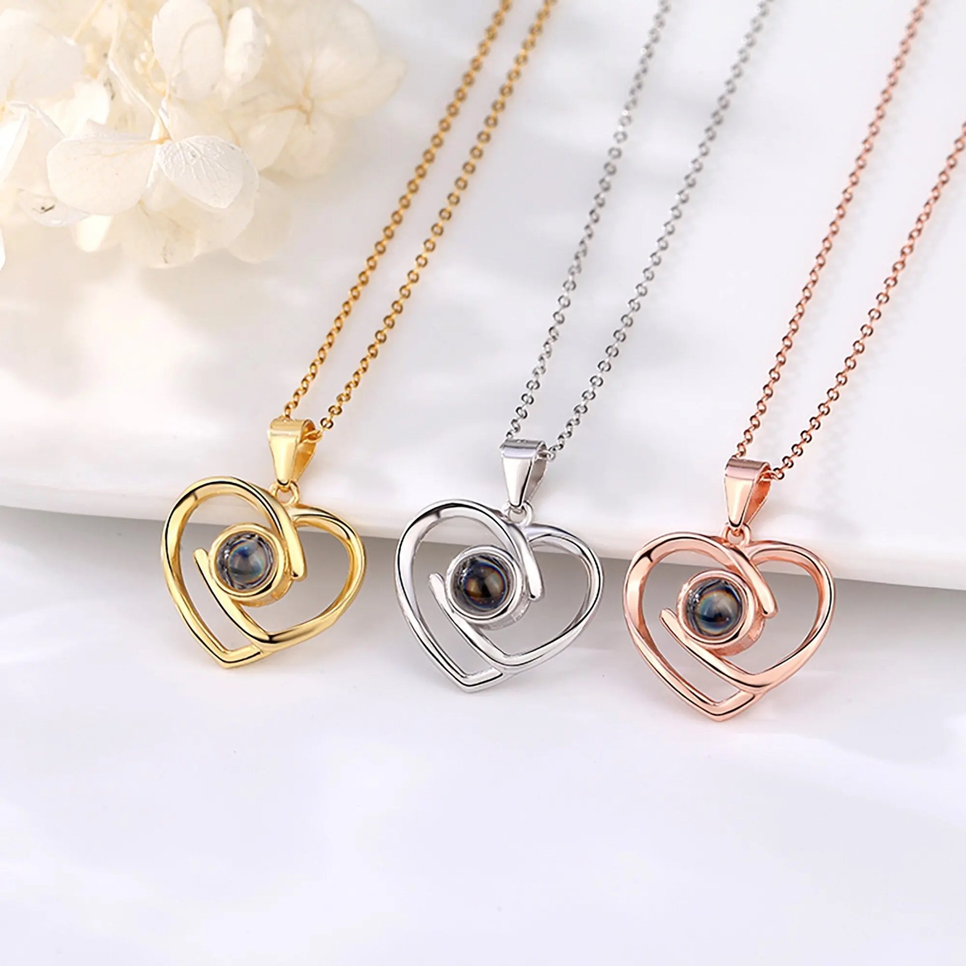 Customizable Photo Ladies Personality Heart Necklace With Silver Material Valentine's Day Christmas Gift With Romantic Gift - Blade & Thread