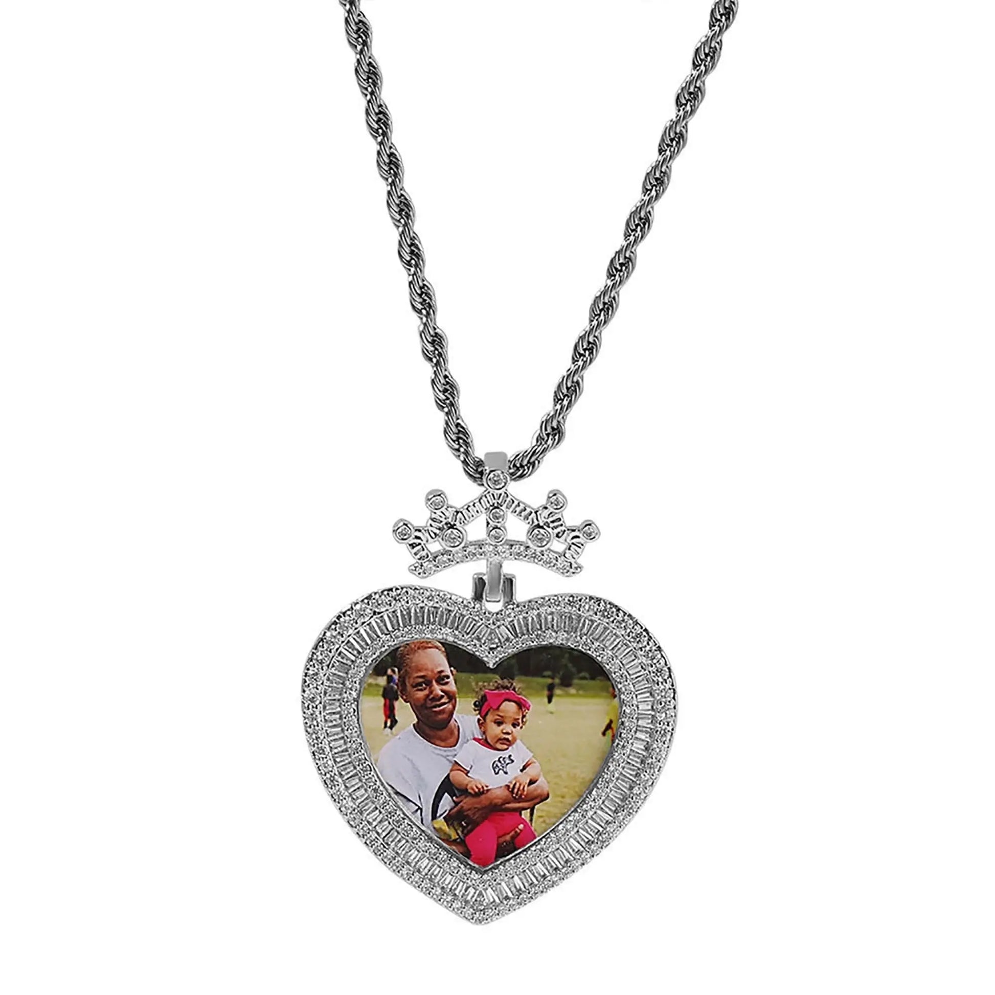 Customizable photo name hip-hop necklace Crown necklace - Blade & Thread