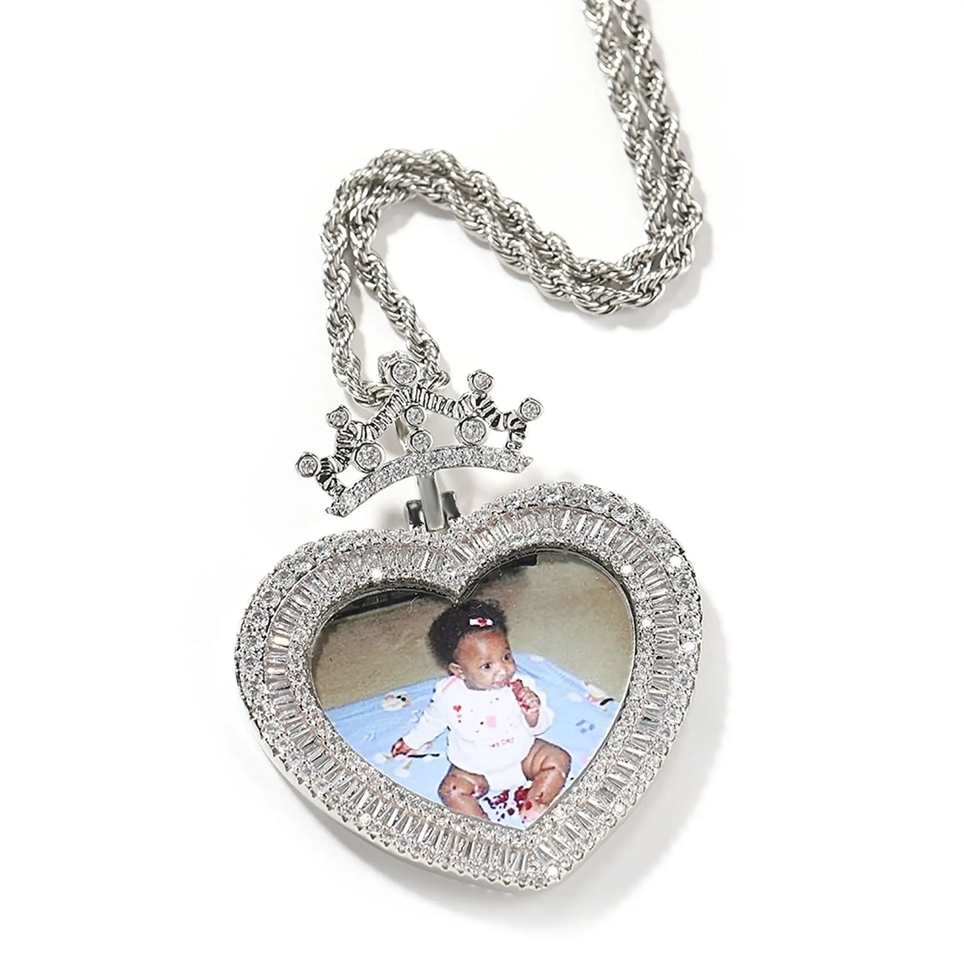 Customizable photo name hip-hop necklace Crown necklace - Blade & Thread