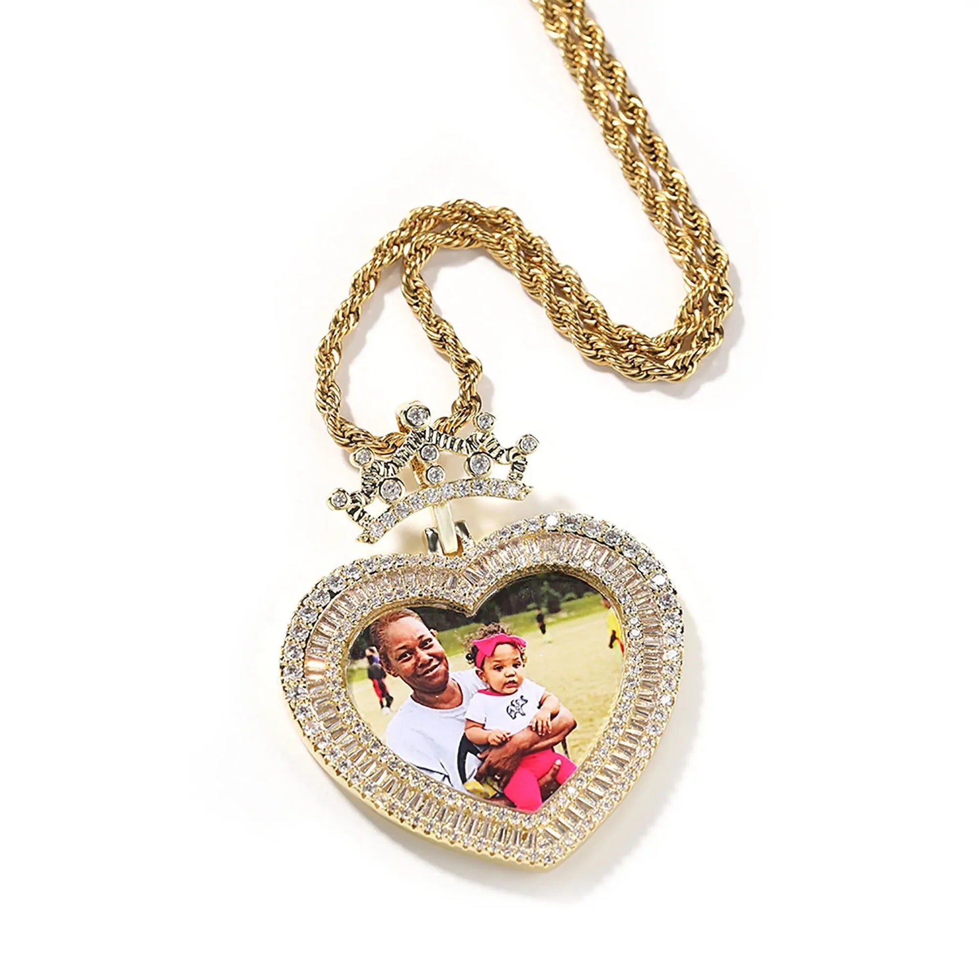 Customizable photo name hip-hop necklace Crown necklace - Blade & Thread
