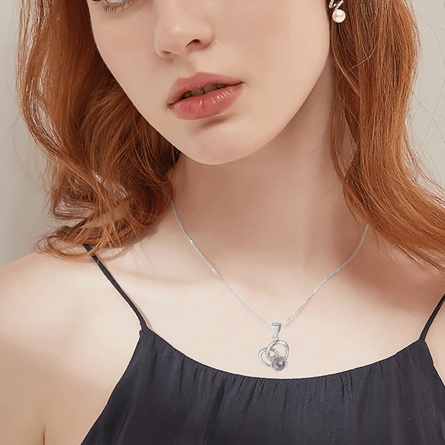 Customizable Photo Necklaces Silver Shiny Heart Chain Necklace Birthday Gifts - Blade & Thread