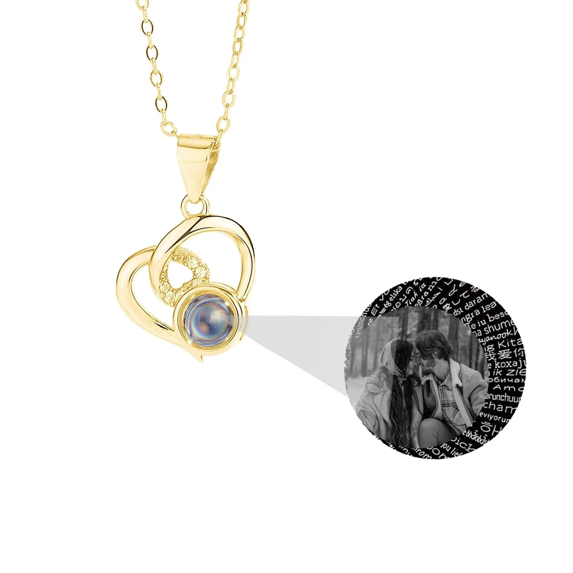 Customizable Photo Necklaces Silver Shiny Heart Chain Necklace Birthday Gifts - Blade & Thread