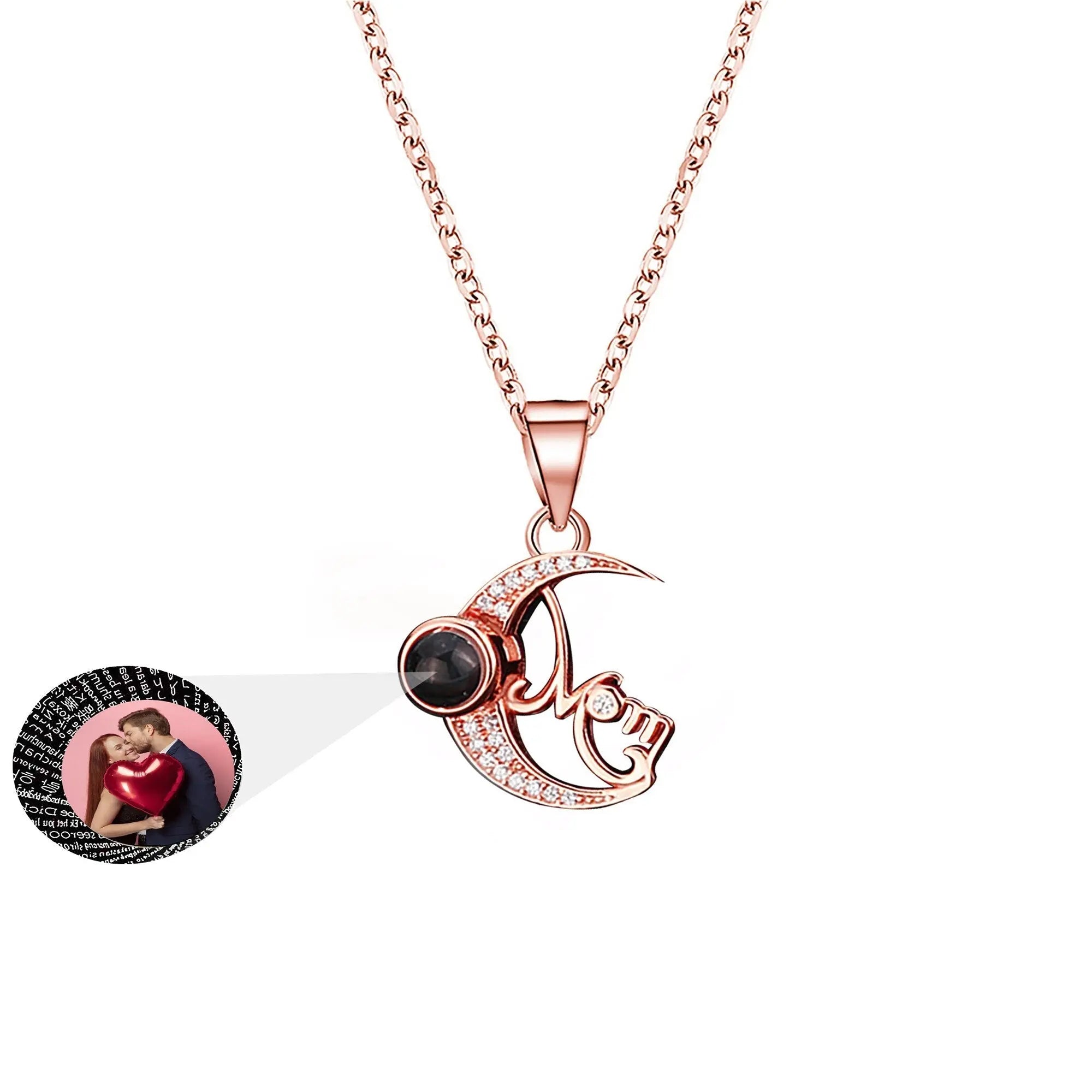 Customizable photo of the moon Projection Necklace  Pendant Jewelry nowadaysfashion