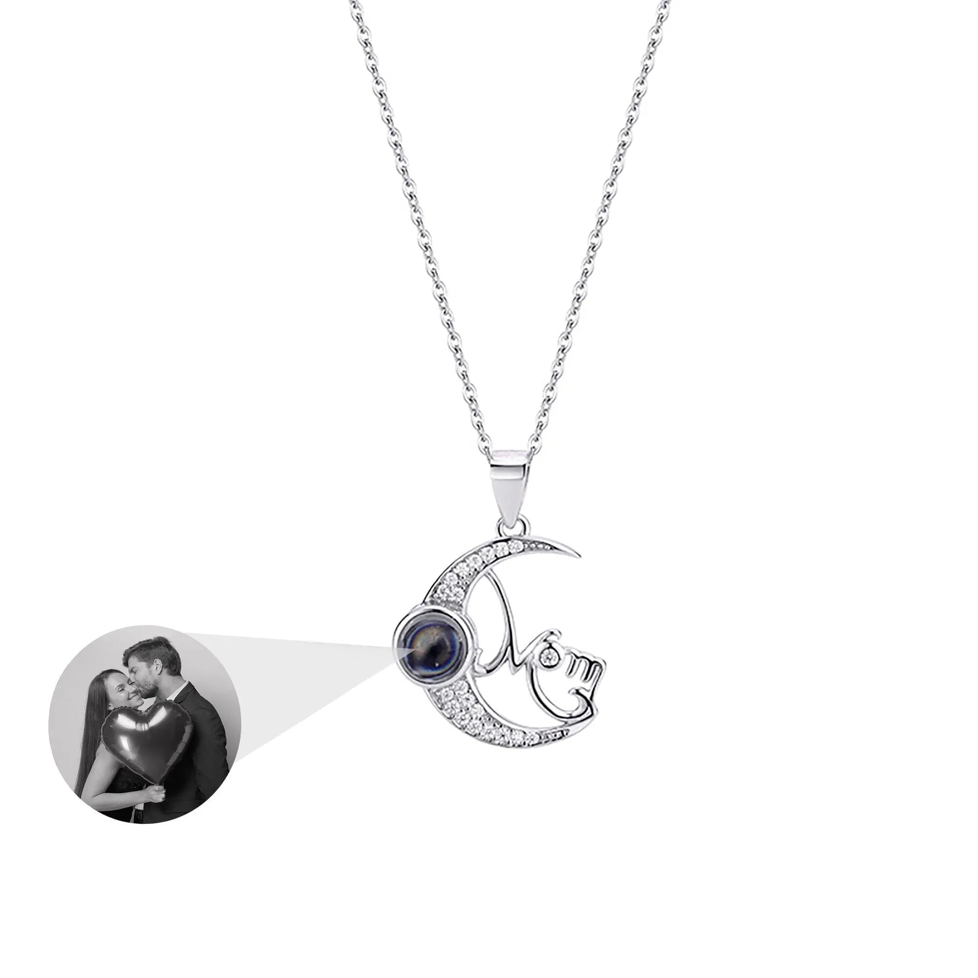 Customizable photo of the moon Projection Necklace  Pendant Jewelry nowadaysfashion