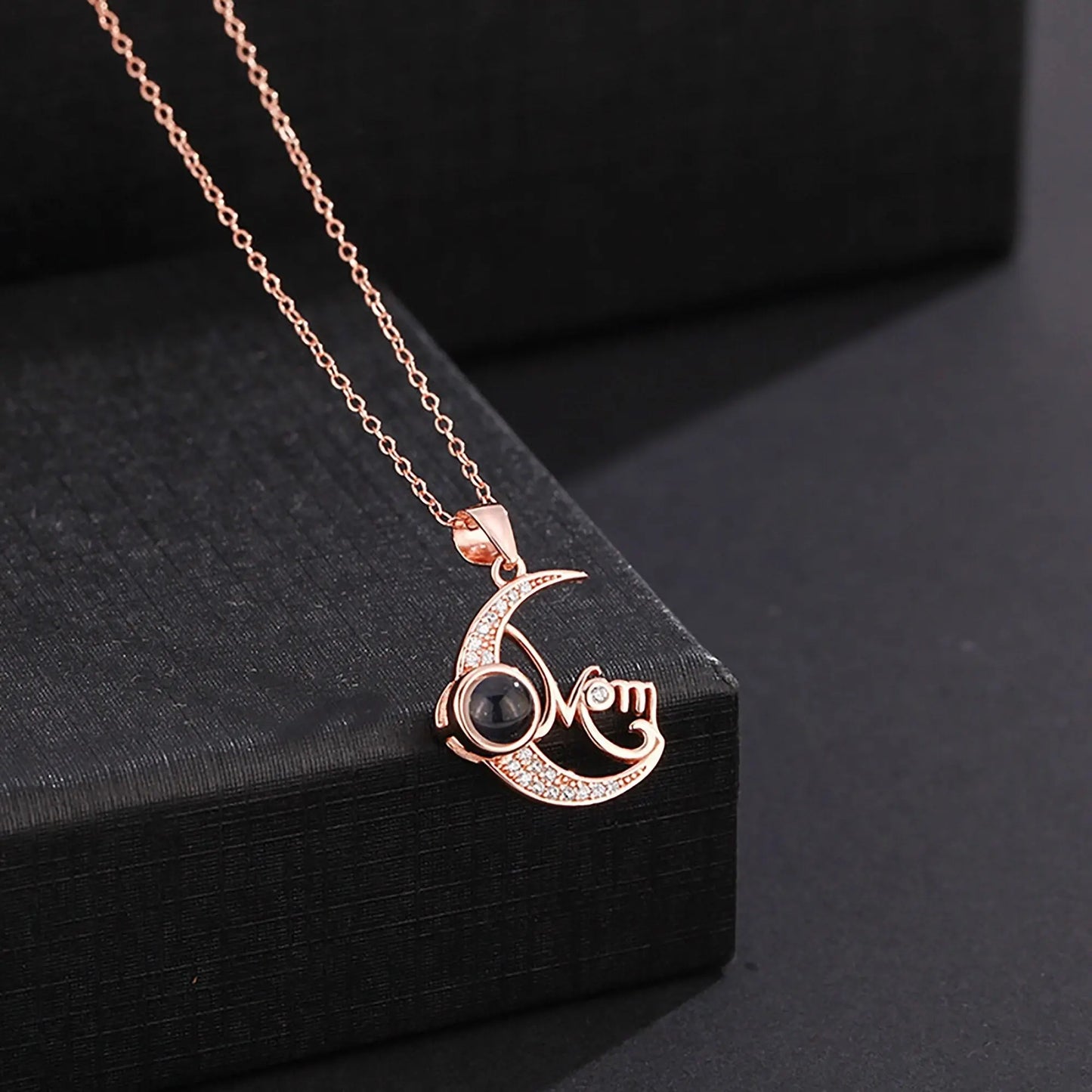 Customizable photo of the moon Projection Necklace Pendant Jewelry - Blade & Thread