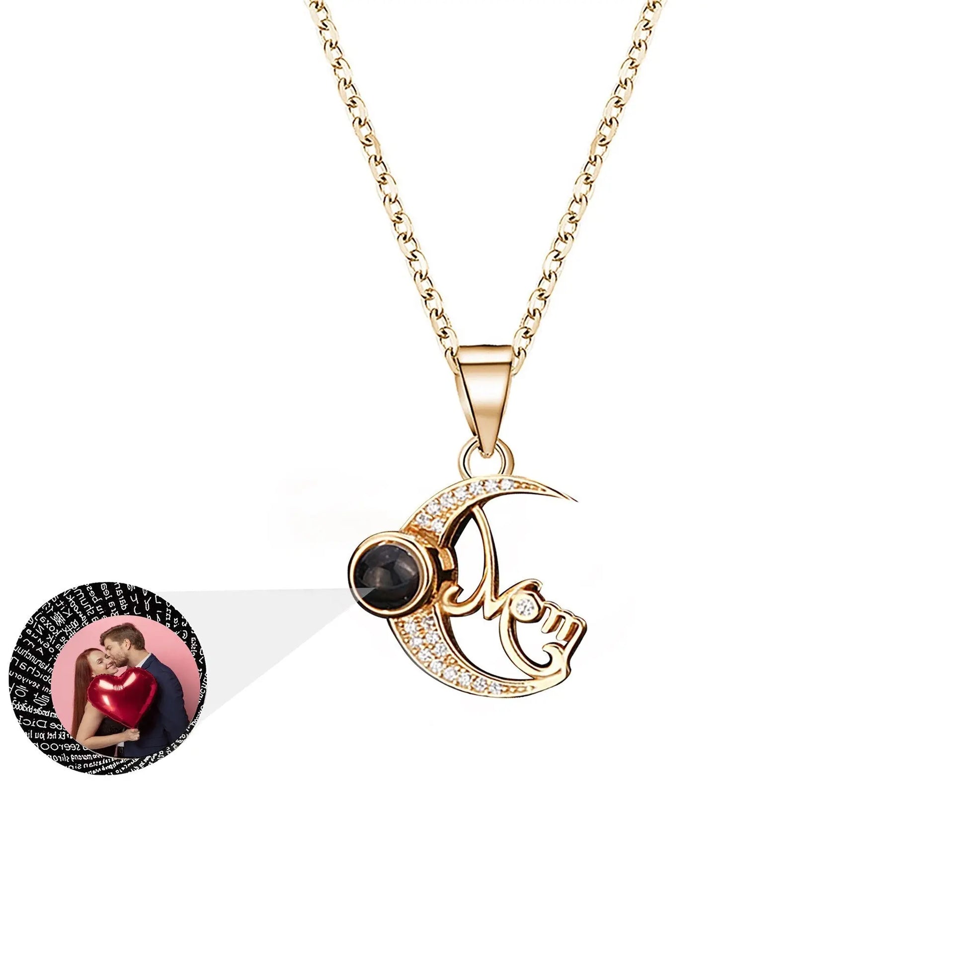 Customizable photo of the moon Projection Necklace Pendant Jewelry - Blade & Thread