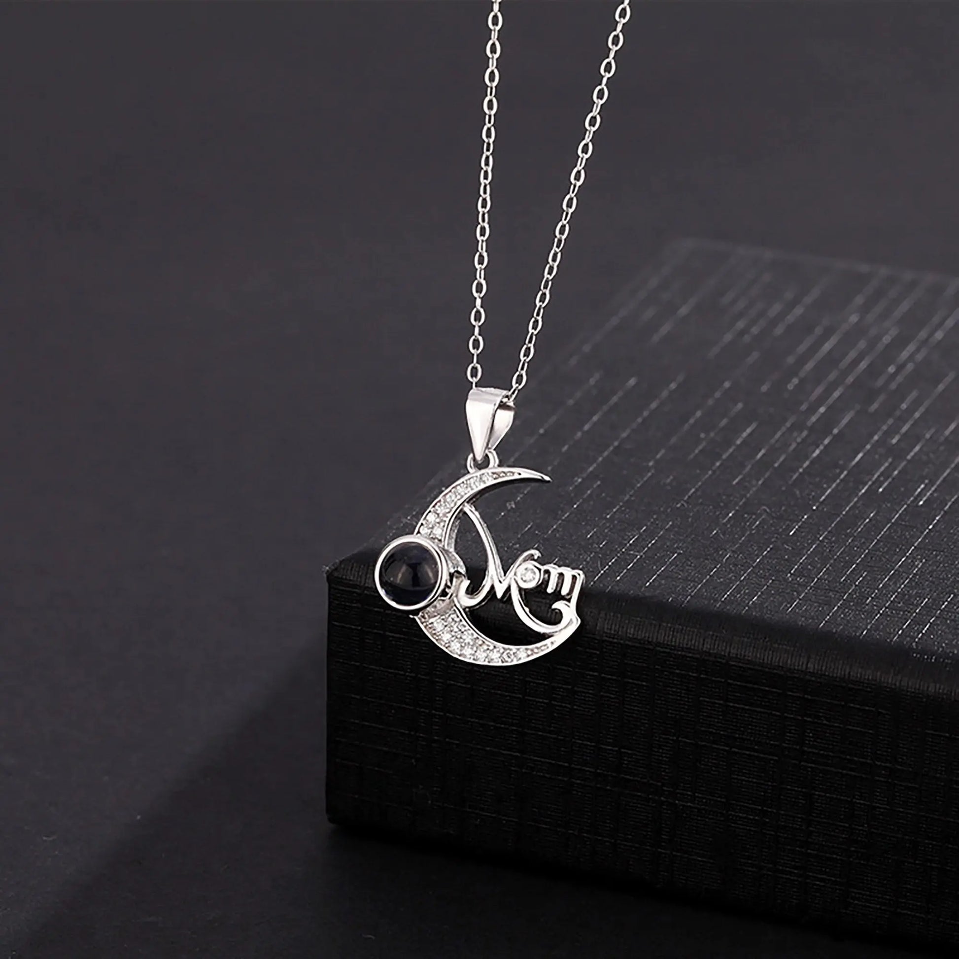 Customizable photo of the moon Projection Necklace Pendant Jewelry - Blade & Thread