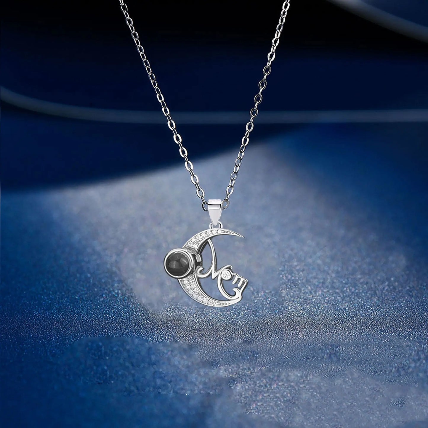 Customizable photo of the moon Projection Necklace Pendant Jewelry - Blade & Thread