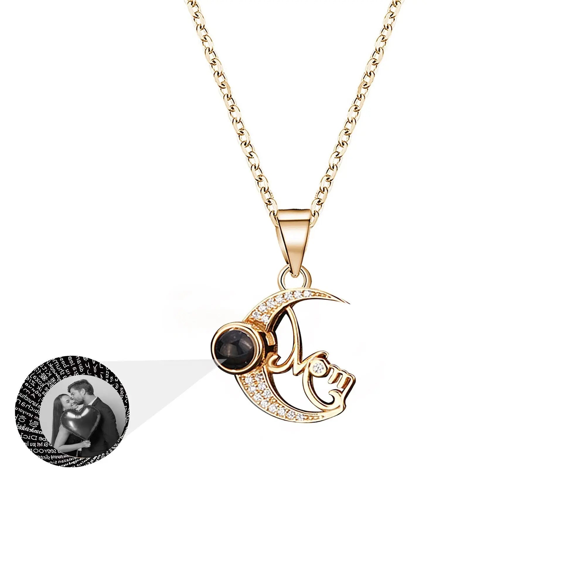 Customizable photo of the moon Projection Necklace  Pendant Jewelry nowadaysfashion