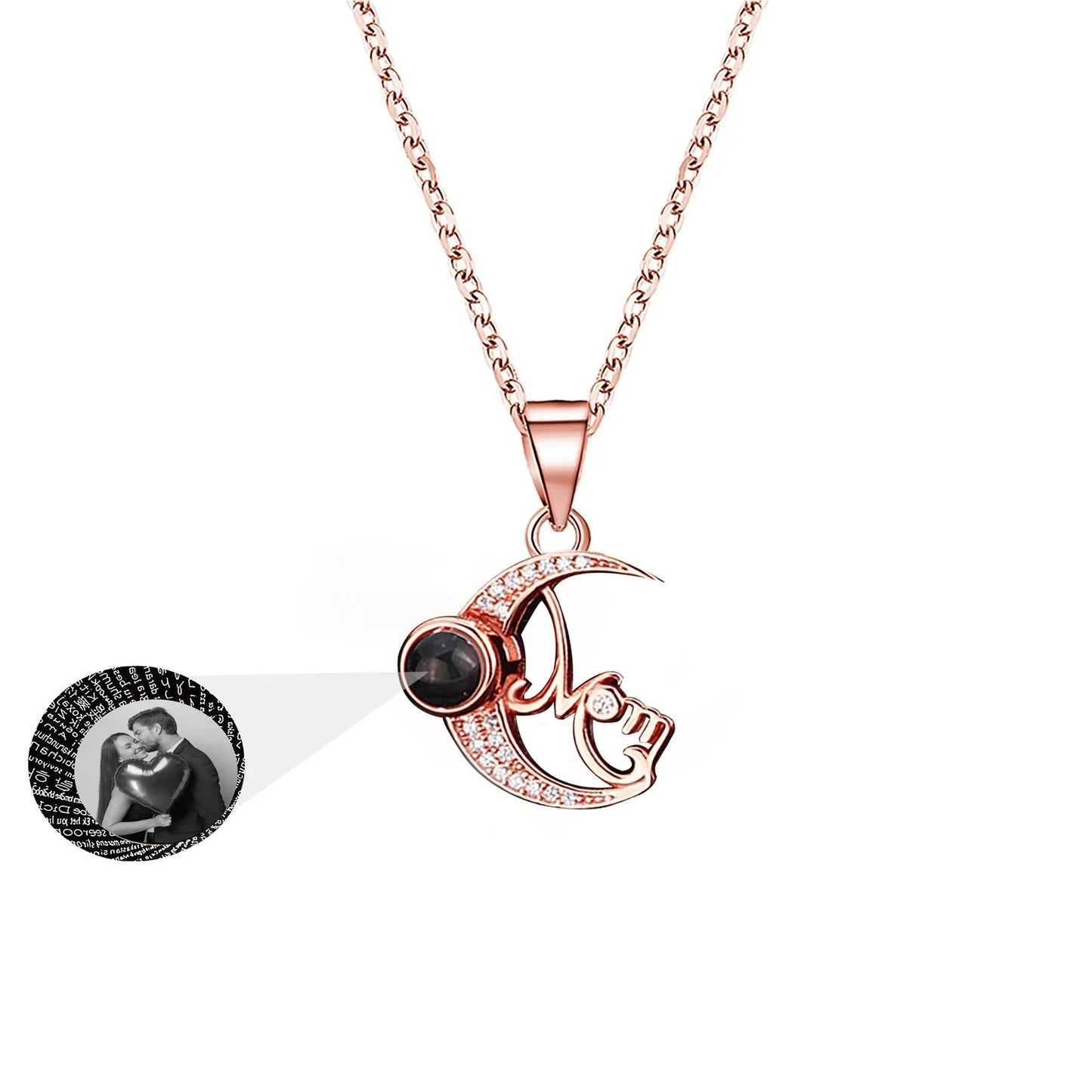 Customizable photo of the moon Projection Necklace Pendant Jewelry - Blade & Thread