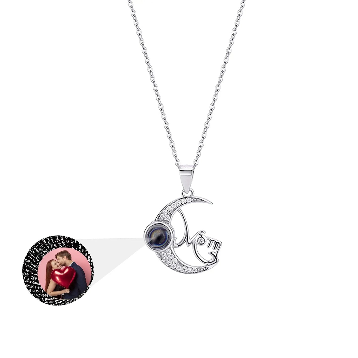Customizable photo of the moon Projection Necklace Pendant Jewelry - Blade & Thread