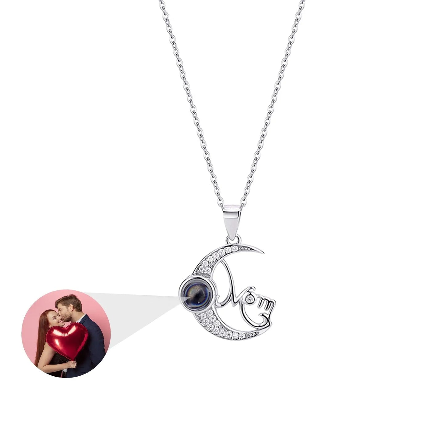 Customizable photo of the moon Projection Necklace Pendant Jewelry - Blade & Thread