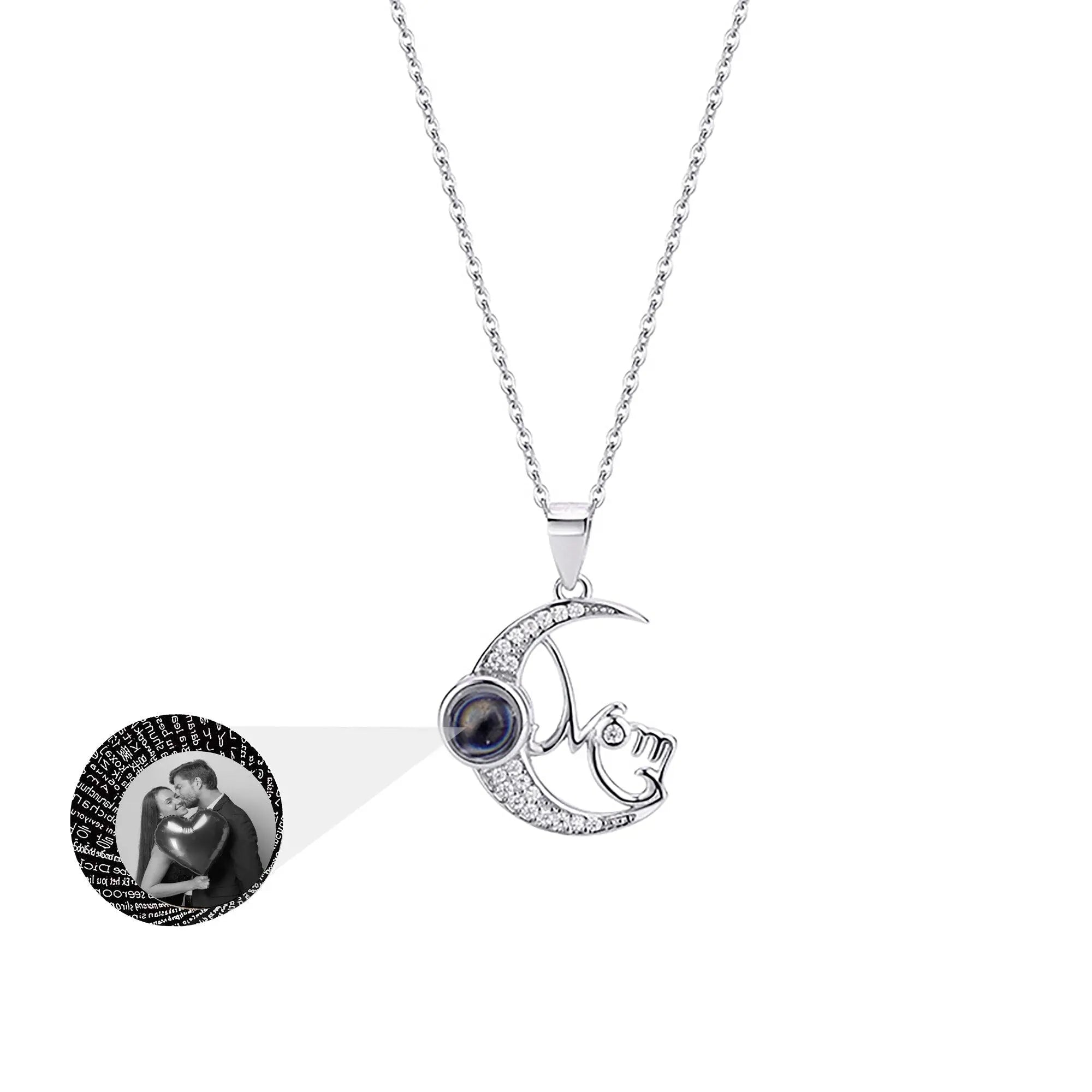 Customizable photo of the moon Projection Necklace  Pendant Jewelry nowadaysfashion