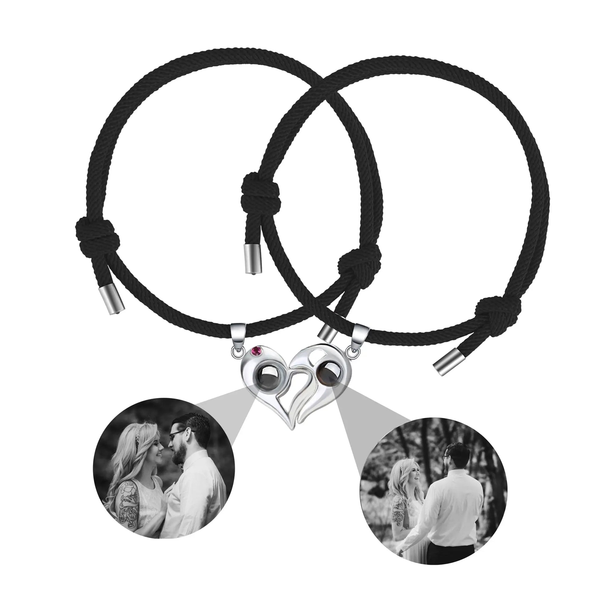 Customizable photo Projection Couple Bracelet Simple Projection Shake Bracelet - Blade & Thread